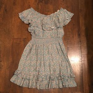 Baby blue/pink floral dress